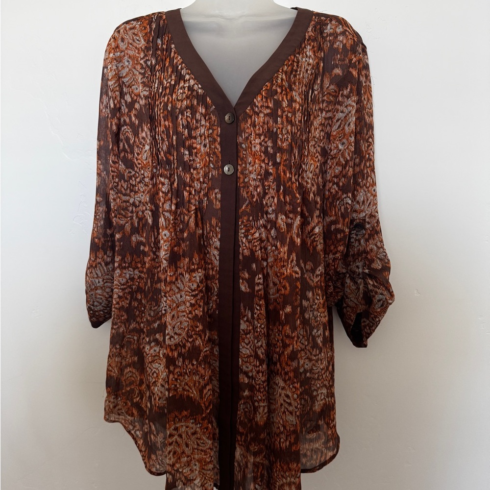 Coldwater Creek Plus Patterned Women's Top